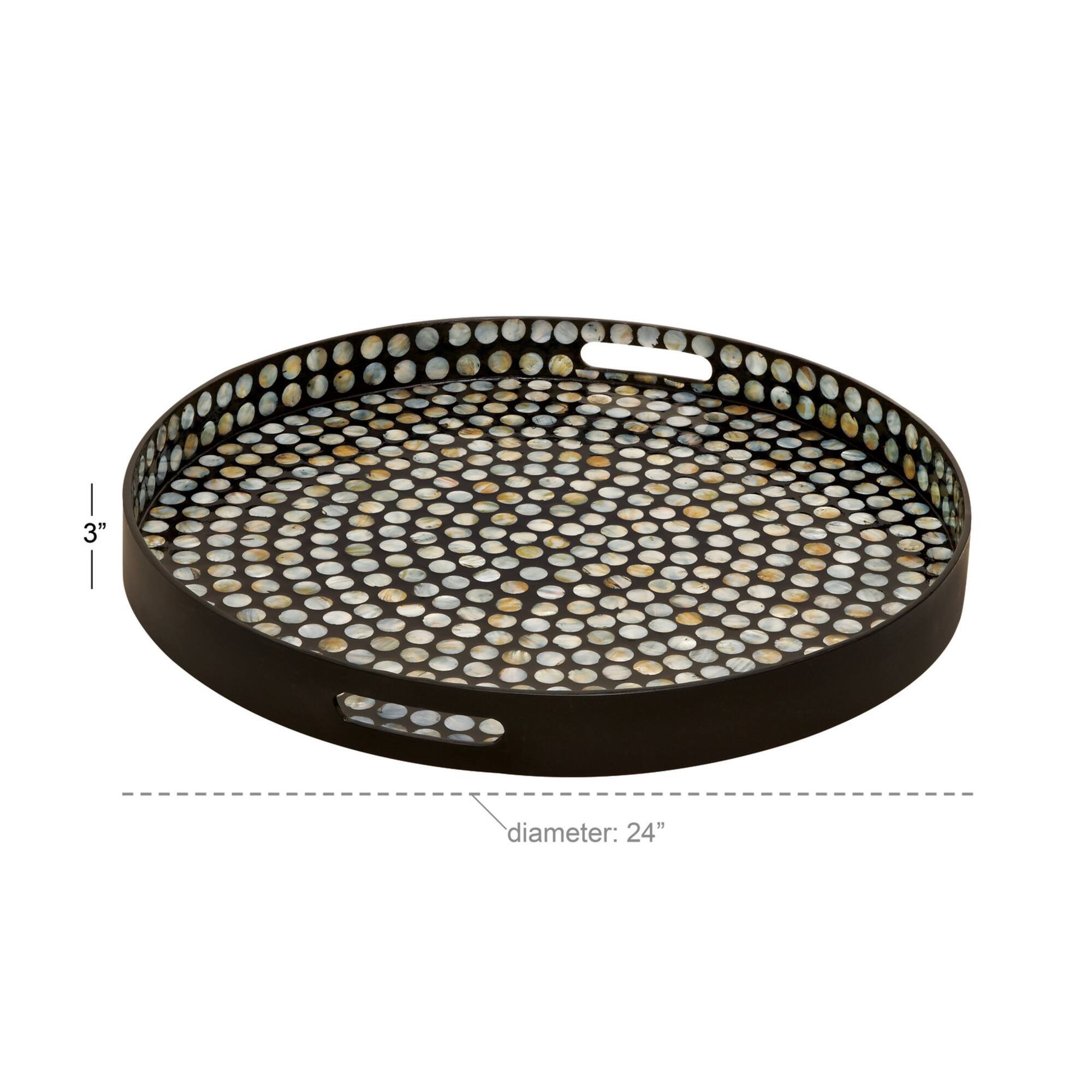 24" Black Wood Coastal Tray